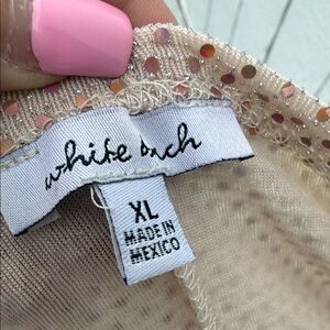 white birch Pink Sequin-Trim Beige Top